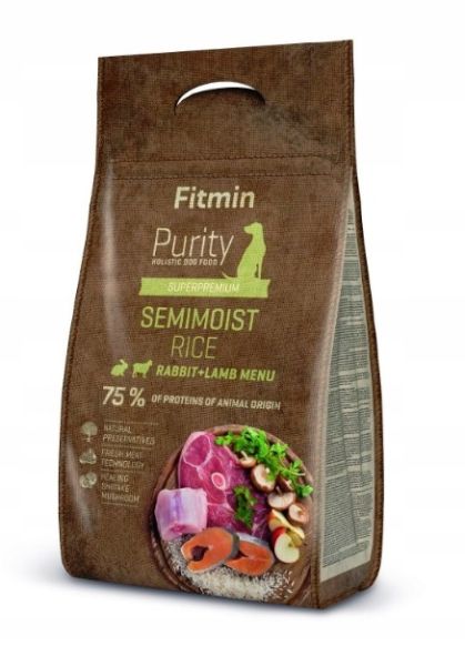 FITMIN Dog Purity rice semimoist rabbit  lamb 4 kg