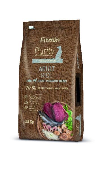 FITMIN Dog Purity rice adult fish  venison 12 kg