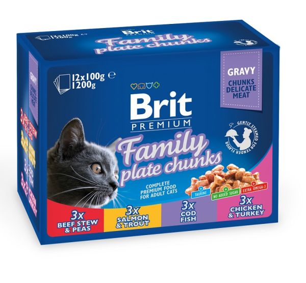 BRIT Premium Cat Zestaw Saszetek Family Plate 12x100g