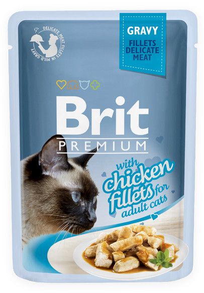 BRIT Premium Cat Fillets in Gravy mokra karma z kurczakiem dla kotów 24x85 g