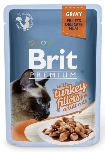 BRIT Premium Cat Fillets in Gravy mokra karma z indykiem dla kotów 24x85 g