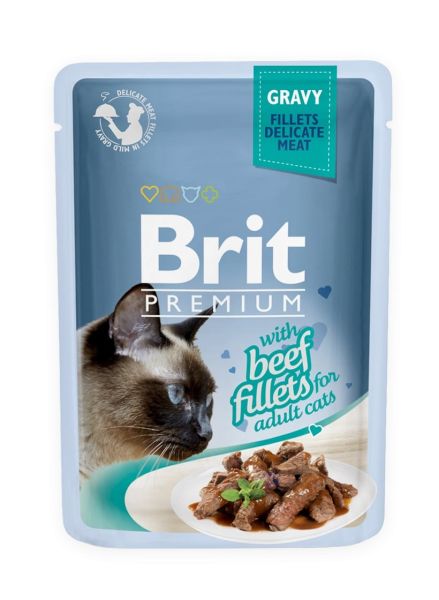 BRIT Premium Cat Fillets in Gravy mokra karma z wołowiną dla kota 24x85 g