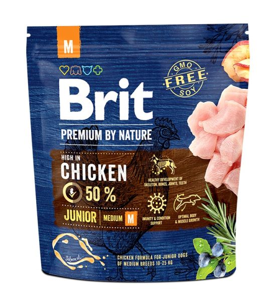 BRIT Premium By Nature Junior Medium M Chicken 1 kg