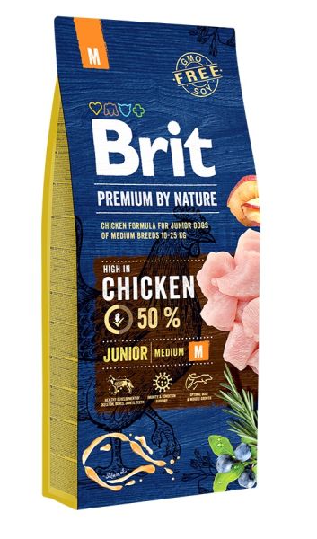 BRIT Premium By Nature Junior Medium M Chicken 15 kg