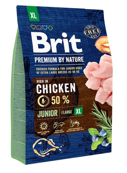 BRIT Premium By Nature Junior Extra Large XL Chicken 3 kg