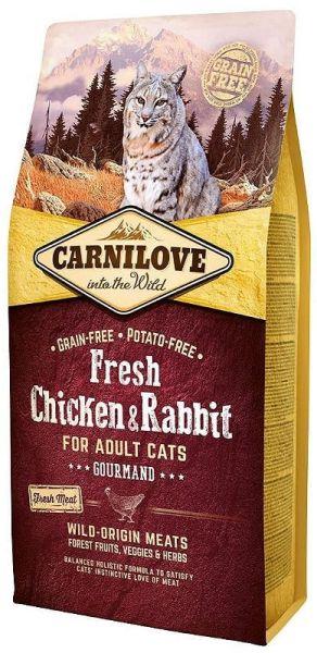 CARNILOVE Adult Gourmand fresh kurczak i królik 2 kg