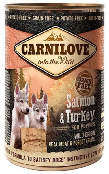 CARNILOVE Wild Meat Salmon &amp; Turkey łosoś i indyk dla szczeniąt 400 g