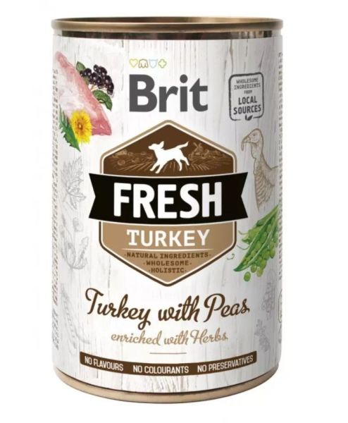 BRIT FRESH turkey &amp; peas 400g indyk z groszkiem dla psów