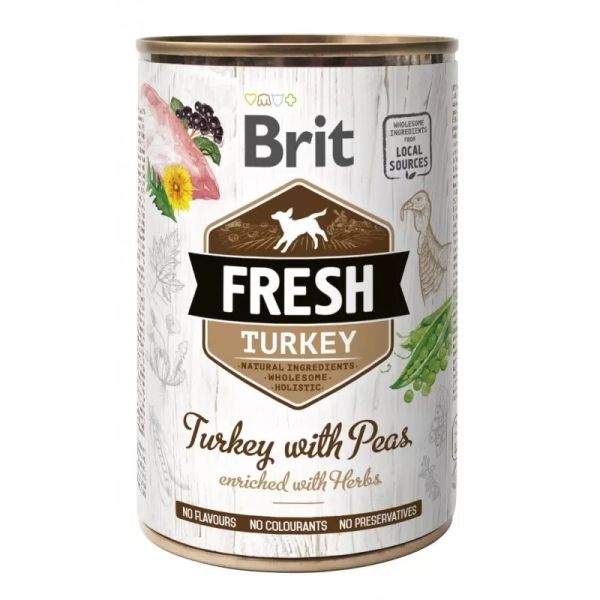 BRIT FRESH turkey &amp; peas 400 g indyk z groszkiem