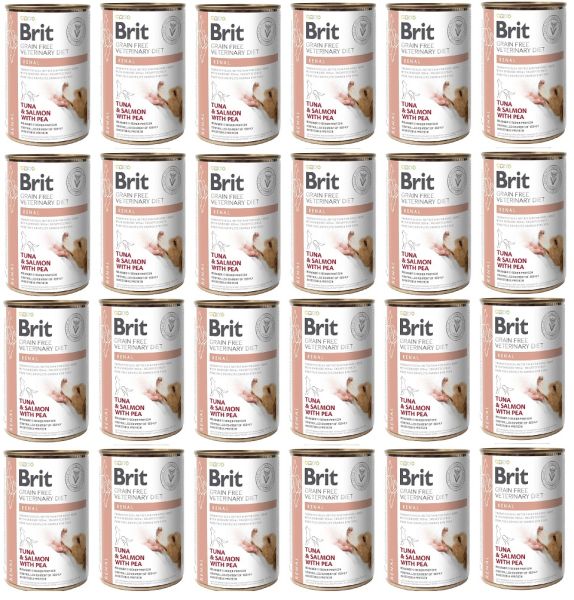 BRIT Veterinary Diet Renal Tuna&amp;Salmon&amp;Pea karma na nerki dla psa 24x400 g