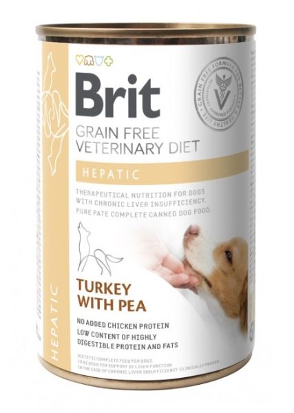 BRIT Veterinary Diet Hepatic Turkey&amp;Pea karma na schorzenia wątroby dla psa 400 g