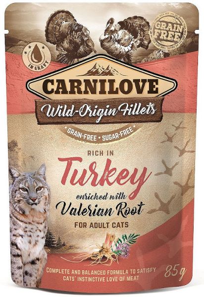 CARNILOVE Turkey &amp; Valerian 24 x 85g mokra karma dla kota indyk i waleriana