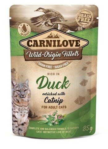 CARNILOVE Cat duck&amp;catnip 24 x 85 g kaczka i kocimiętka saszetka dla kotów