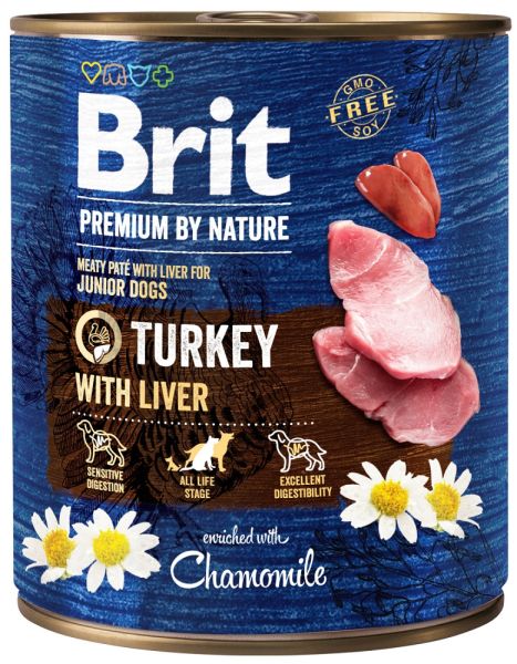 BRIT Premium by Nature 800 g indyk i wątroba naturalna karma dla szczeniąt
