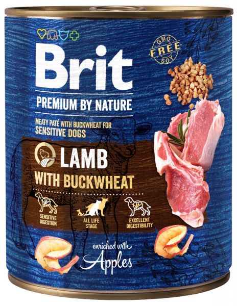 BRIT Premium by Nature 800 g jagnięcina i gryka naturalna karma dla psa