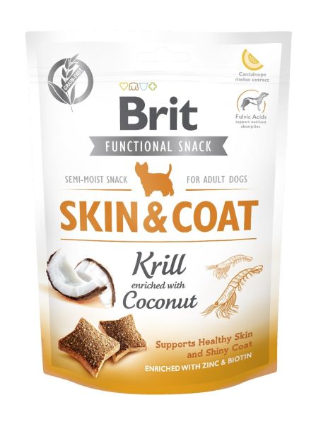 BRIT Care Dog Functional Snack skin&coat Krill 150 g przysmaki z krylem na sierść