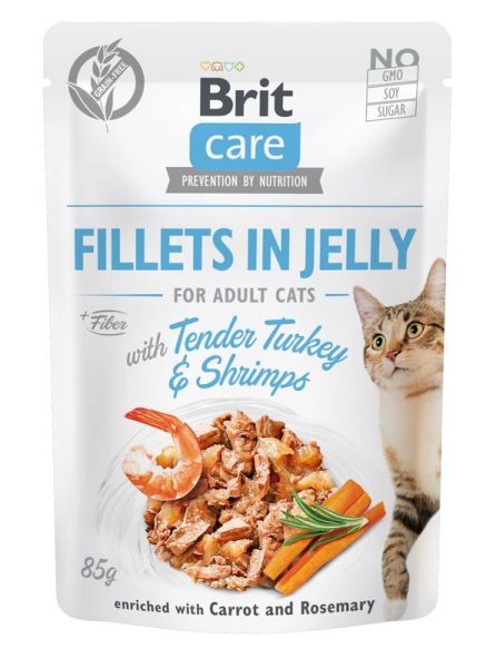 BRIT Care Fillets in Jelly indyk i krewetki saszetki dla kota 24 x 85 g