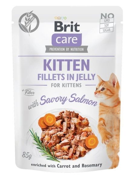 BRIT Care Kitten Fillets in Jelly Savory Salmon 24 x 85 g Łosoś