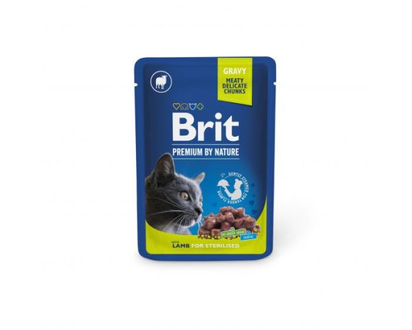 BRIT PREMIUM Pouch Lamb Sterilized 24x100g z jagnięciną dla kotów sterylizowanych