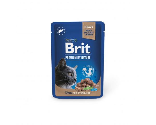 BRIT PREMIUM Pouch Liver Sterilized 24x100g z wątrobą dla kotów sterylizowanych
