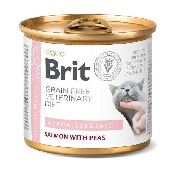 BRIT Veterinary Diet Hypoallergenic Salmon&Pea dla kota na alergię 200 g