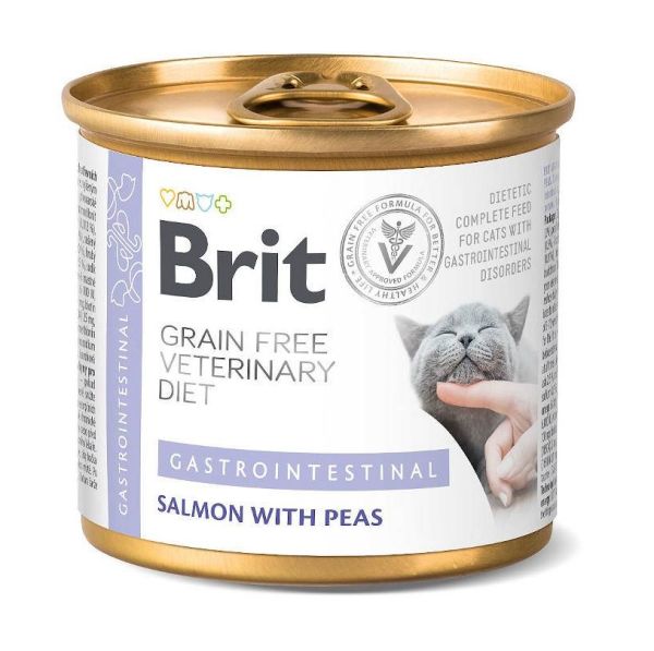 BRIT Veterinary Diet Gastrointestinal Salmon&Pea dla kota na wrażliwy układ pokarmowy 200 g