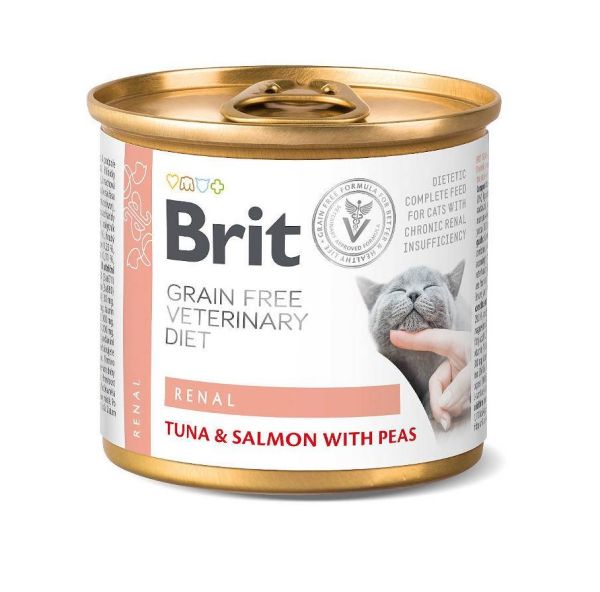 BRIT Veterinary Diet Renal Tuna&amp;Salmon&amp;Pea dla kota na nerki 200 g