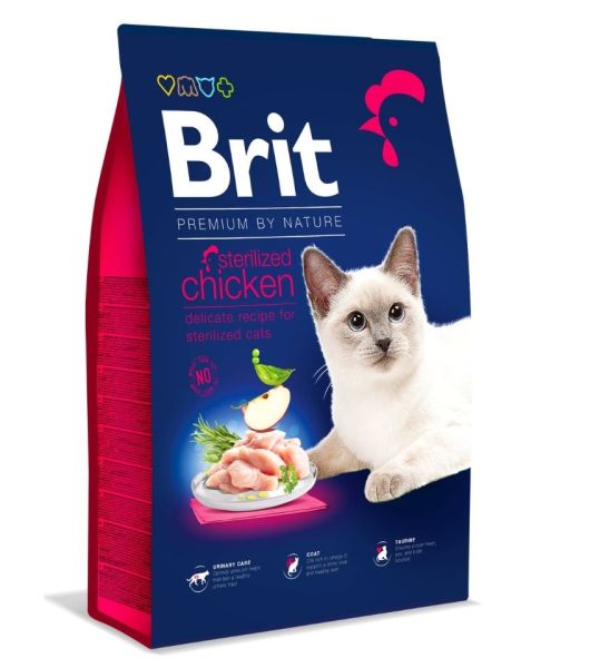BRIT Cat Premium by Nature Sterilised chicken 8 kg