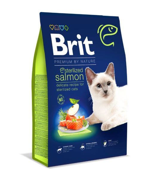 BRIT Cat Premium by Nature Sterilised salmon 8 kg