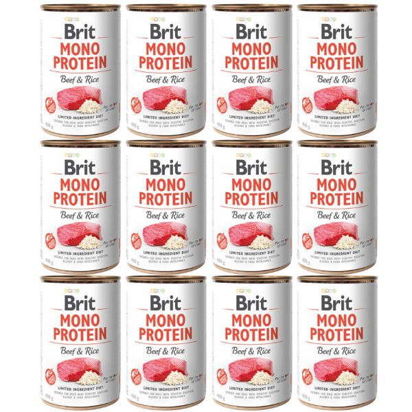 BRIT Mono Protein Beef &amp; Rice 12x400 g monoproteinowa karma wołowina i ryż