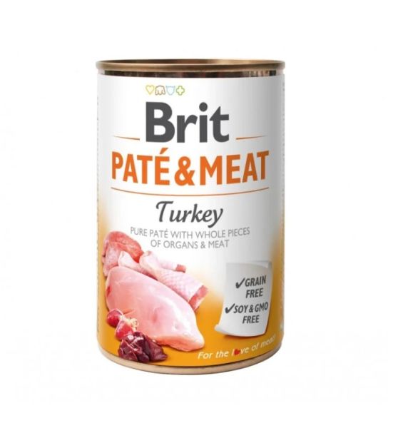 BRIT Pate&amp;Meat turkey 400 g pasztet z indykiem dla psa