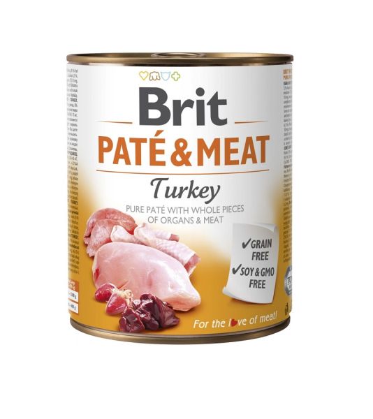 BRIT Pate&amp;Meat turkey 800 g pasztet z indykiem dla psa