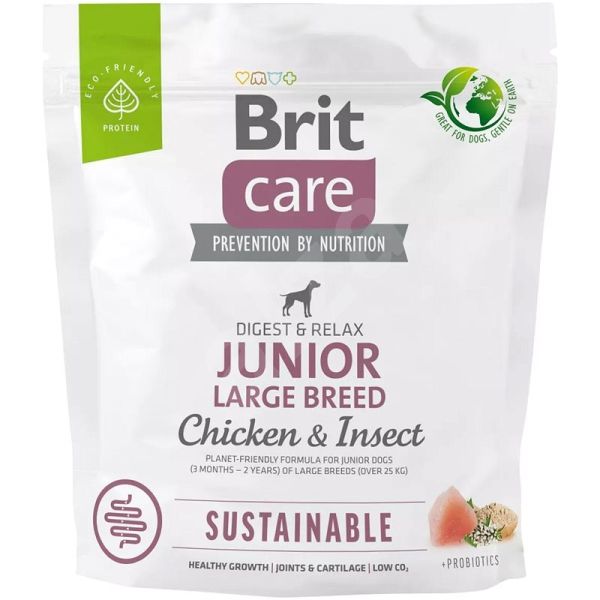 BRIT Care Sustainable Junior Large Breed z kurczakiem i insektami 1 kg