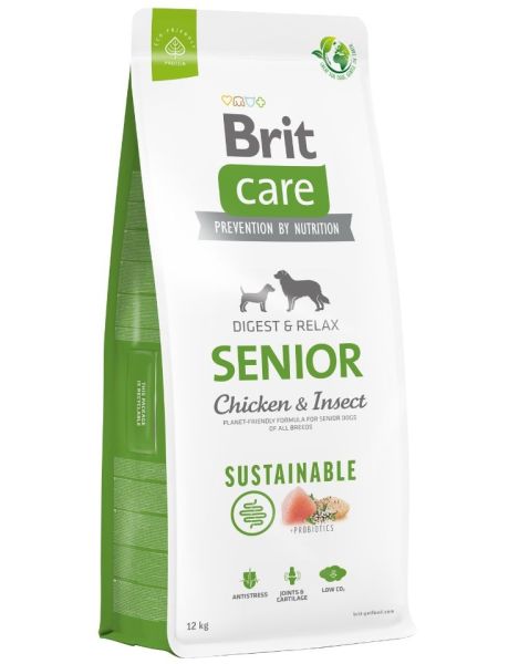 BRIT Care Dog Sustainable Senior Chicken &amp; Insect dla starszych psów z kurczakiem i insektami 12kg