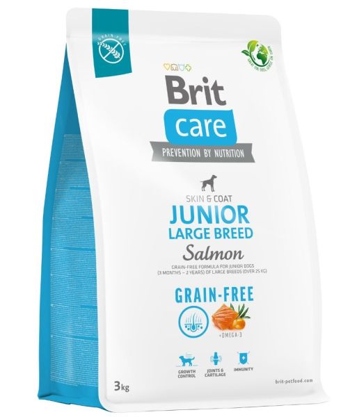 BRIT Care Grain-free Junior Large Breed karma sucha z łososiem 3 kg