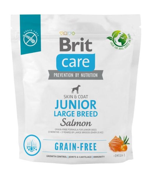 BRIT Care Grain-free Junior Large Breed karma sucha z łososiem 1 kg