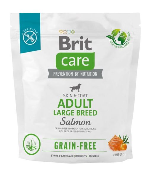 BRIT CARE Dog Grain-Free Adult large breed salmon z łososiem dla dorosłych psów dużych ras 1kg
