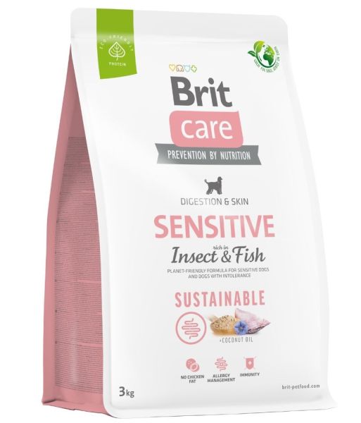 BRIT CARE Dog Sustainable Sensitive fish insekt dla dorosłych psów z rybami i insektami 3 kg