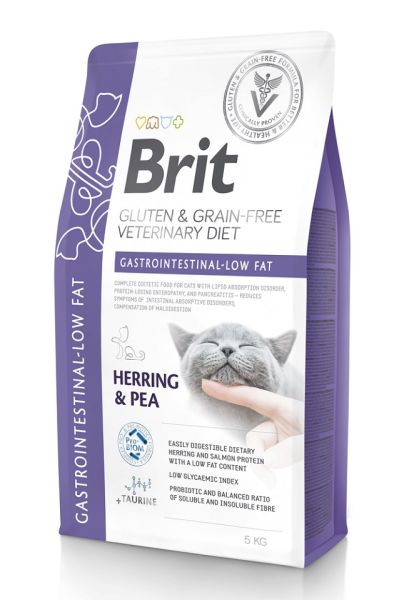 BRIT Veterinary Diets Cat Gastrointestinal Low Fat 5 kg na zaburzenia ze strony układu pokarmowego kota