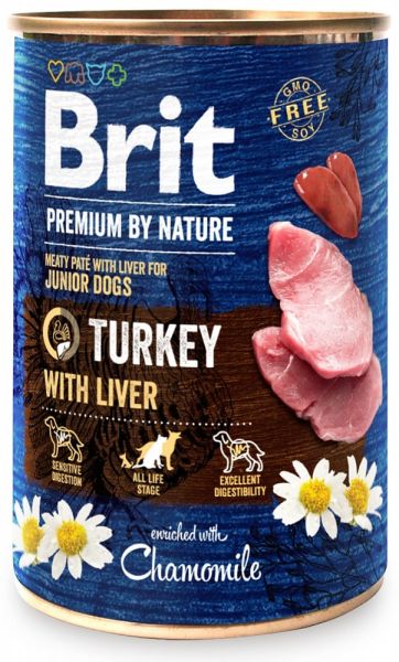 BRIT Premium by Nature Junior Turkey and liver 400 g indyk i wątroba naturalna karma dla szczeniąt