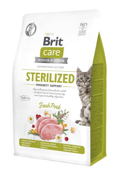 BRIT CARE Grain-Free Sterilized Immunity 0.4 kg hypoalergiczna formuła dla dorosłych sterylizowanych kotów