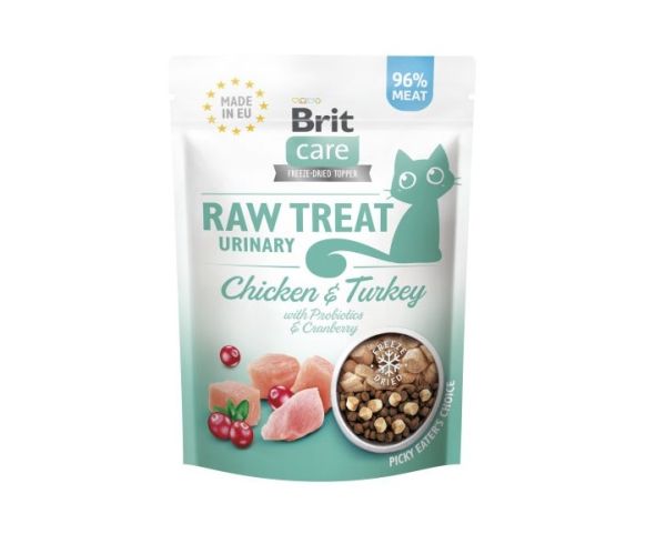 BRIT Care Raw Treat Freeze Dried Urinary Cat 40 g przysmak liofilizowany Kurczak i indyk z probiotykami dla kota