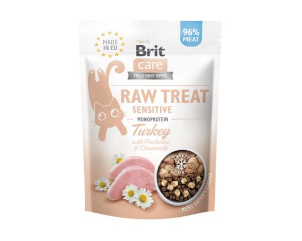 BRIT Care Raw Treat Freeze Dried Sensitive 40 g przysmak liofilizowany Indyk z probiotykami dla kota