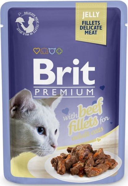 BRIT Premium Cat Delicate fillets in jelly z wołowiną dla kotów 24x85g