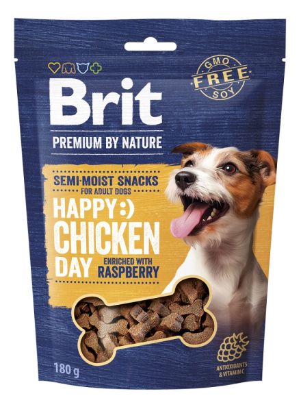 BRIT Premium by Nature Semi-moist Snack Chicken and Raspberry 180g półmiękka przekąska dla psów z kurczakiem i malinami