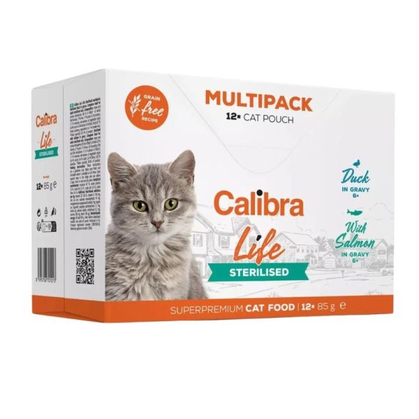 CALIBRA Cat Life Pouches Sterilised Multipack in gravy 12x85 g saszetki w sosie dla sterylizowanych kotów