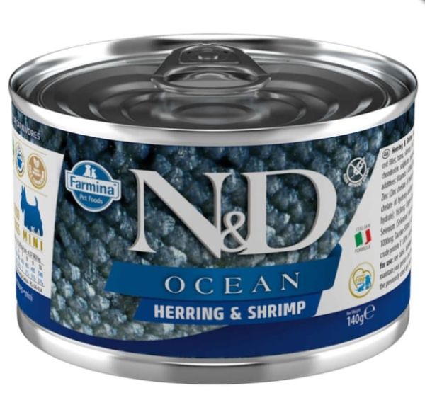 FARMINA N&amp;D Ocean Dog Herring, shrimps 140 g śledź i krewetki