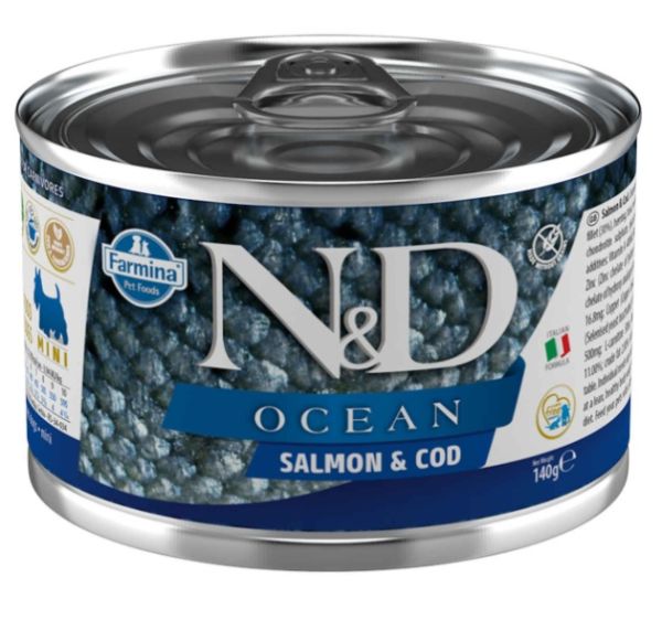 FARMINA N&D Ocean Dog Salmon, codfish 140 g łosoś i dorsz