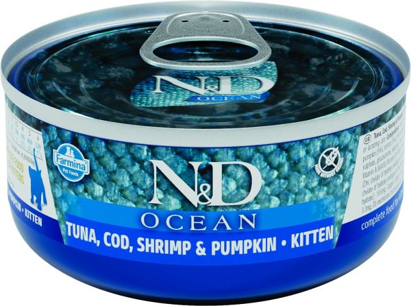 FARMINA N&amp;D Ocean Cat Kitten Tuna, cod, shrimp, pumpkin 70 g