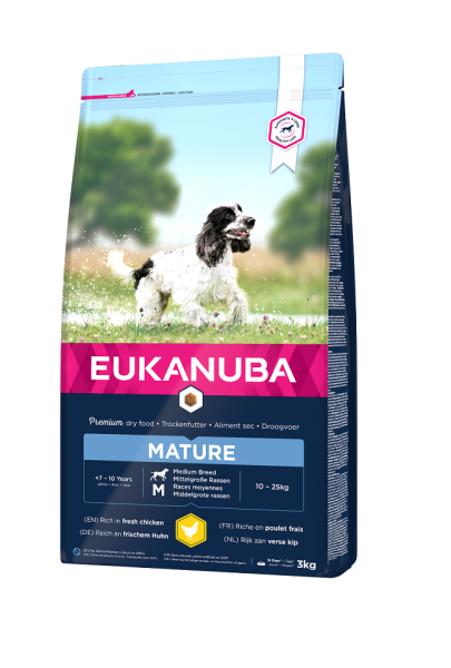 EUKANUBA Thriving Mature Medium Breed bogata w świeżego kurczaka 3kg